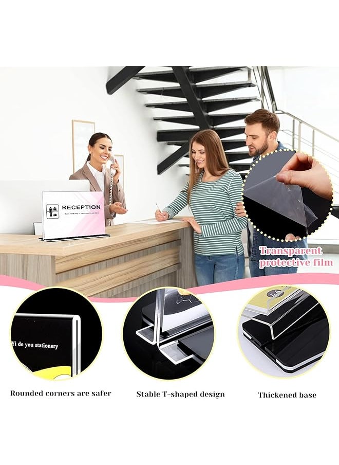X spring Acrylic Sign Holder A4 6 Pack T Shaped Desktop Display Holder 29.7X21Cm Poster Menu Holder Desktop Display Holders Double Sided Clear Sign Holder For Wedding Restaurant Signs Office  - Image 4