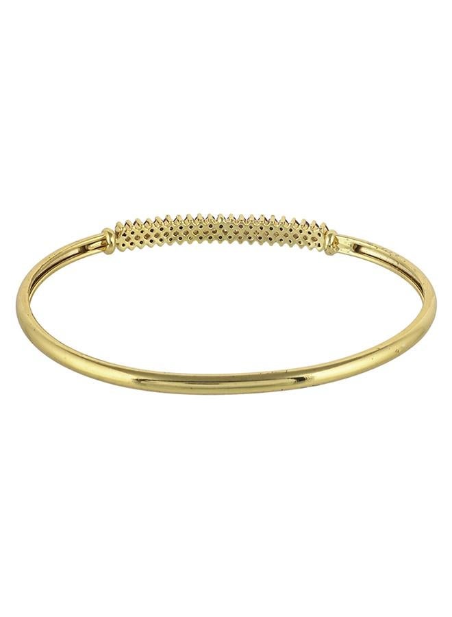 VOYLLA Sparkling Elegance Lattice Pattern Round Cut CZ Gold Plated Brass Bracelet - Image 5