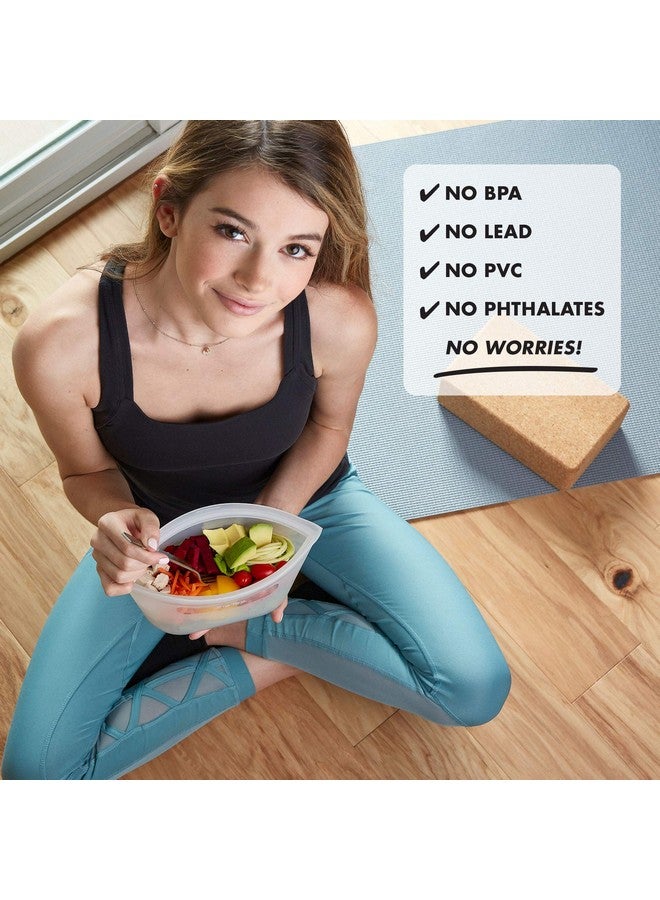 Zip Top Zip Top Reusable Food Storage Bags | Full Set of 8 [Peach] | Silicone Meal Prep Container | Microwave, Dishwasher and Freezer Safe | Made in the USA  - Image 5