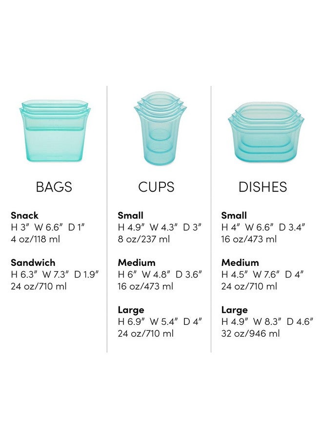 Zip Top Zip Top Reusable Food Storage Bags | Full Set of 8 [Peach] | Silicone Meal Prep Container | Microwave, Dishwasher and Freezer Safe | Made in the USA  - Image 4