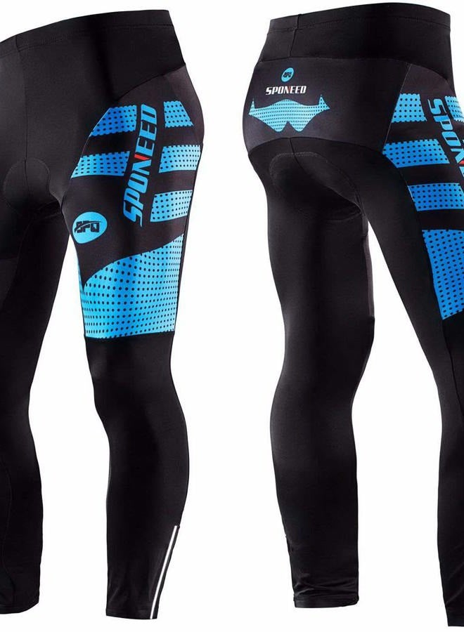 sponeed Bicycle Clothing Men Bike Pants Spring Bicycling Tights Long Sleeve Riding Pant US L Blue - Image 1