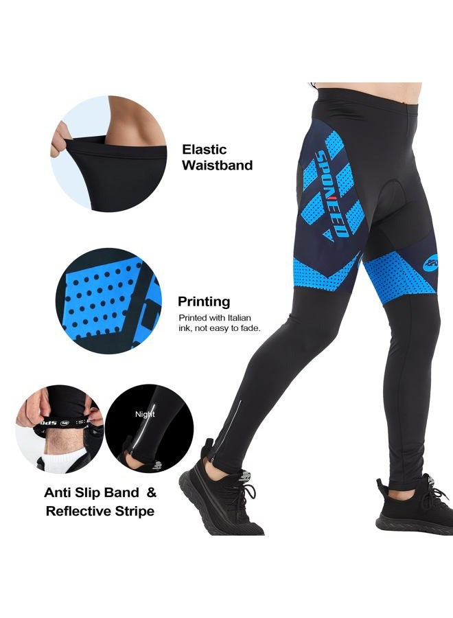 sponeed Bicycle Clothing Men Bike Pants Spring Bicycling Tights Long Sleeve Riding Pant US L Blue - Image 5