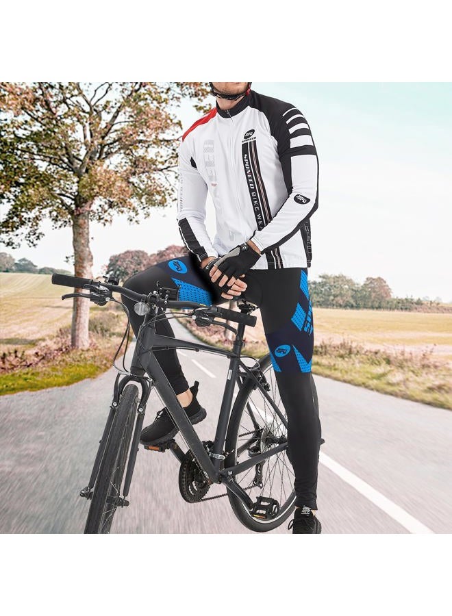 sponeed Bicycle Clothing Men Bike Pants Spring Bicycling Tights Long Sleeve Riding Pant US L Blue - Image 2