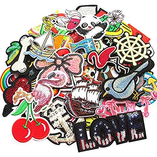 Dandan DIY Random 20pcs Assorted Styles Embroidered Patch Sew OnIron On Patch Applique Clothes Dress Plant Hat Jeans Sewing Flowers Applique DIY Accessory 20