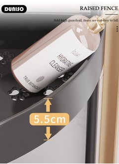 DUNISO 5 Tiers Shower Caddy, Bathroom Corner Shelf Organizer with Wheels, Rust Proof Corner Open Storage Cart, Hollow Design Shower Caddy Corner Shelves,Bathroom Shelving Unit Cart, Shower Shelves for for Bathroom, Kitchen, Laundry  - Image 2