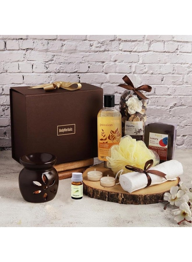BodyHerbals Vanilla Bath And Body Care Gift Set For Women And Men| Luxury Skin Care Kit With Spa Accessories | Gift Box Hamper For Couple| 8 Pcs| Luxury Gift For Birthdays, Anniversaries, Christmas And Special Celebrations| 100 % Vegan - Image 1