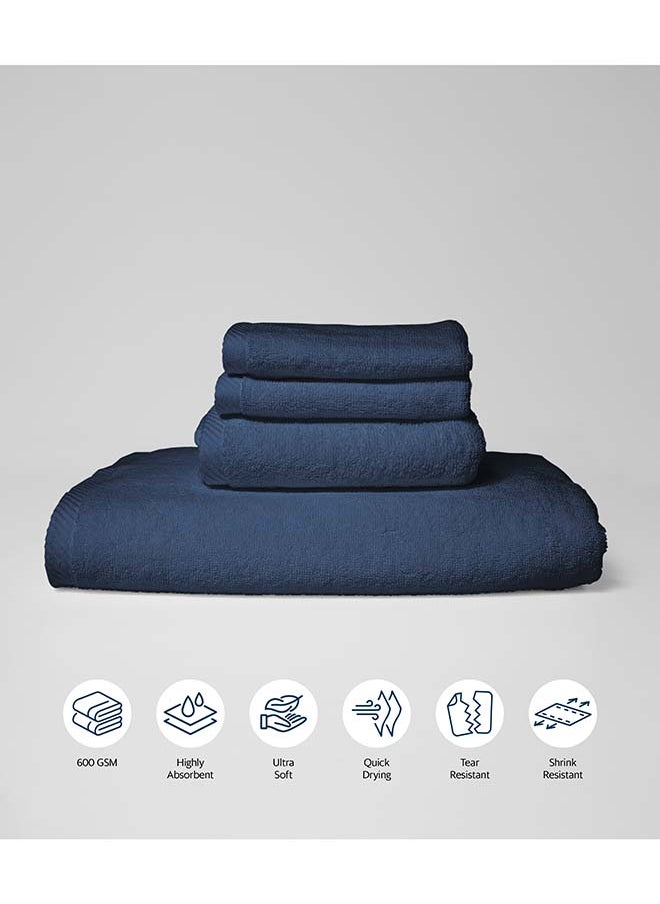 4 Pieces Set by La'Marvel, Navy Blue 600 GSM 100% Cotton Hotel Towels - pzsku/ZC400AF1DC84BE54079AFZ/45/_/1727863615/16f54cd0-0457-4c3d-b86b-46cd666f446e