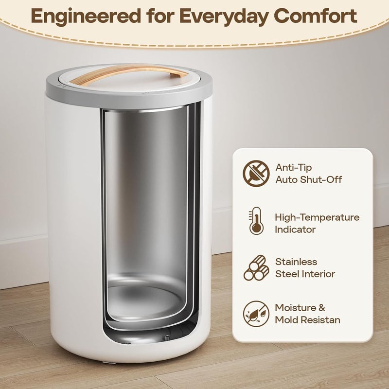 VIPBATH 20L Luxury Towel Warmer Gift-Ready Box, Dual Heat, 30/60/90 Min Presets, Stainless Steel Interior, Tip-Over Auto Shut-Off, Includes 12 Fragrance Discs, Perfect Spa Gift for Home & Bathroom - Image 3