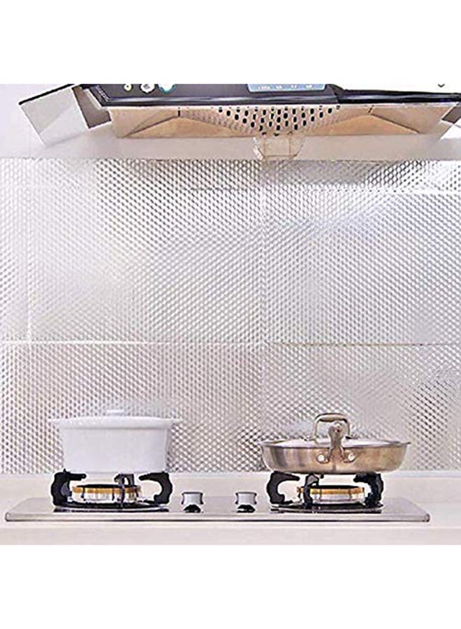 Oil Proof Kitchen Backsplash Sticker Silver 61x500cm Durable Waterproof Wall Covering for Home Cooking and Everyday Use - Image 4