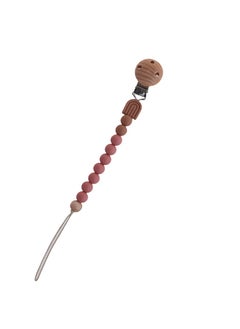 joybuy Natural Latex Pacifier With Pacifier Chain, Baby 0-6 Months (Pink)  - Image 4