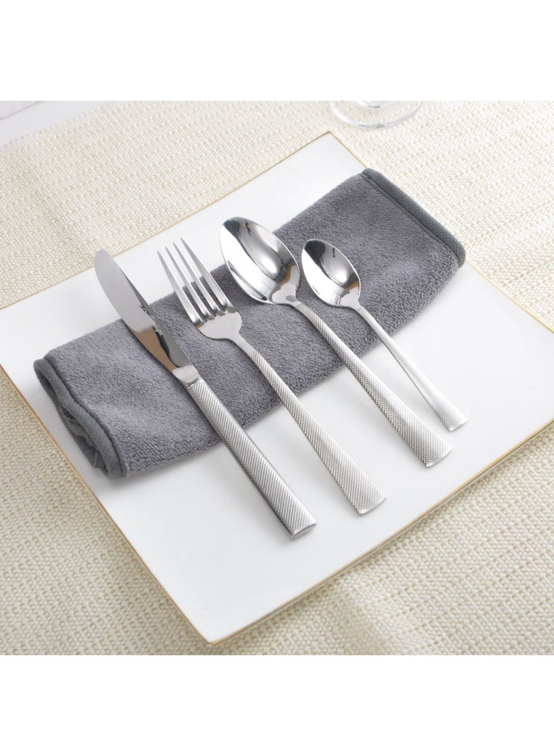 DANUBE HOME Shams 24-Piece Cutlery Set  – Premium Stainless Steel Flatware Set with Forks, Knives, Spoons for Dining and Kitchen, Elegant Durable Design, Ideal for Home, Parties & Restaurants -Serves 6 - Image 1