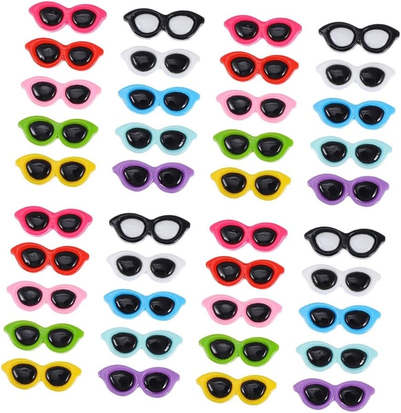60 Pcs Mini Flatback Sunglasses Charms For DIY Phone Case Decorations Resin Embellishments - Image 1