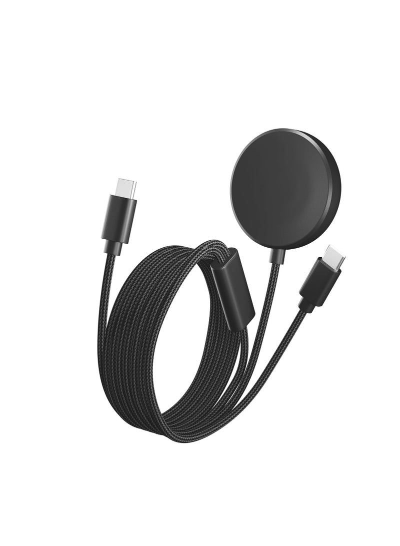 USB Charger Compatible with Samsung Galaxy Watch Ultra/FE/8/7/6/6 Classic/5/5 Pro/4/4 Classic/3/Active 3/Active 2 In 1 USB TO USB C Charger Cable for Galaxy Watch Phone Tablet Earphone - Image 2