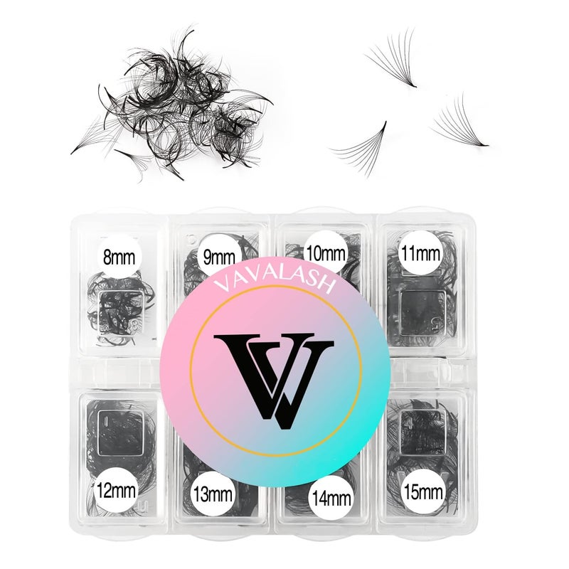 VAVALASH 600 Fans Premade Fans Eyelash Extensions 5D 6D 7D 8D 10D 12D 14D 16D 24D Premade Lash Fans 815mm Mixed Length Promade Loose Fans Thin Base Premade Volume Lash Extension8D007C815mm