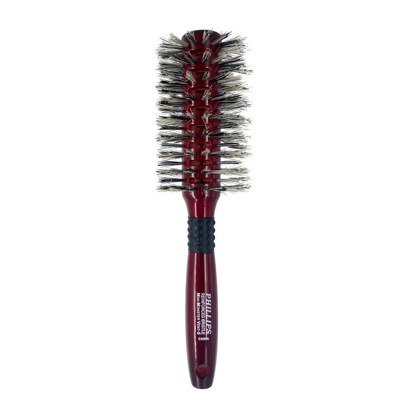 Phillips Brush Mini Monster Vent 5 Professional Hair Brush 25 Diameter Barrel  Vented Blowout Hairbrush with Nylon Reinforced Boar Hair Bristles Beech Wood Handle with Rubber Grip