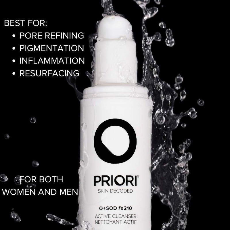 PRIORI Skincare Active Facial Cleanser with CoQ10 for Deep Cleansing Pore Refining Hydrating Antioxidant Face Wash with Lactic and Salicylic Acid Fragrance Free 6 fl oz - Image 2