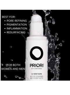 PRIORI PRIORI Skincare Active Facial Cleanser with CoQ10 for Deep Cleansing Pore Refining Hydrating Antioxidant Face Wash with Lactic and Salicylic Acid Fragrance Free 6 fl oz  - Image 3