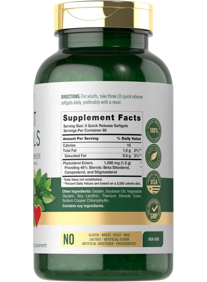 ستيرولات كارلايل النباتية ١٢٠٠ ملغ | ٢٤٠ كبسولة جيلاتينية فائقة الفعالية | مكمل غذائي خالٍ من الكائنات المعدلة وراثيًا والغلوتين | مع بيتا سيتوستيرول - Image 2