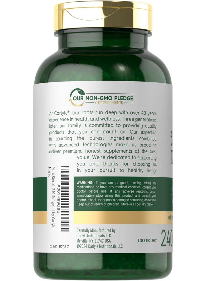 ستيرولات كارلايل النباتية ١٢٠٠ ملغ | ٢٤٠ كبسولة جيلاتينية فائقة الفعالية | مكمل غذائي خالٍ من الكائنات المعدلة وراثيًا والغلوتين | مع بيتا سيتوستيرول - Image 3