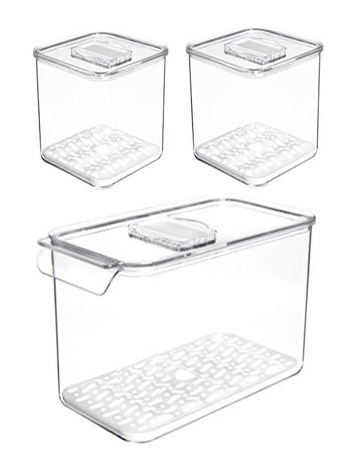 SANNO Fridge Produce Saver Food Storage Bin Containers, Refrigerator Food Fruit Vegetables storage Produce Saver Produce Saver Containers, Stackable Freezer Fridge - Image 5