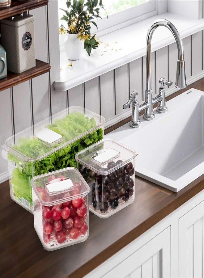 SANNO Fridge Produce Saver Food Storage Bin Containers, Refrigerator Food Fruit Vegetables storage Produce Saver Produce Saver Containers, Stackable Freezer Fridge - Image 4