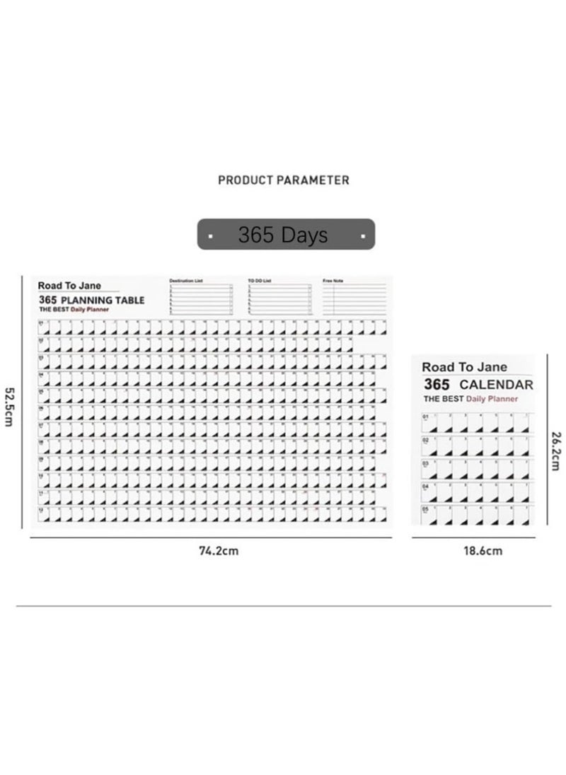 RATSAW 2024 365 Days Calendar Planner Sheet Wall Calendar Yearly Daily Schedule Poster Calendar To Do List Annual Planner for Office Supplies  - Image 3