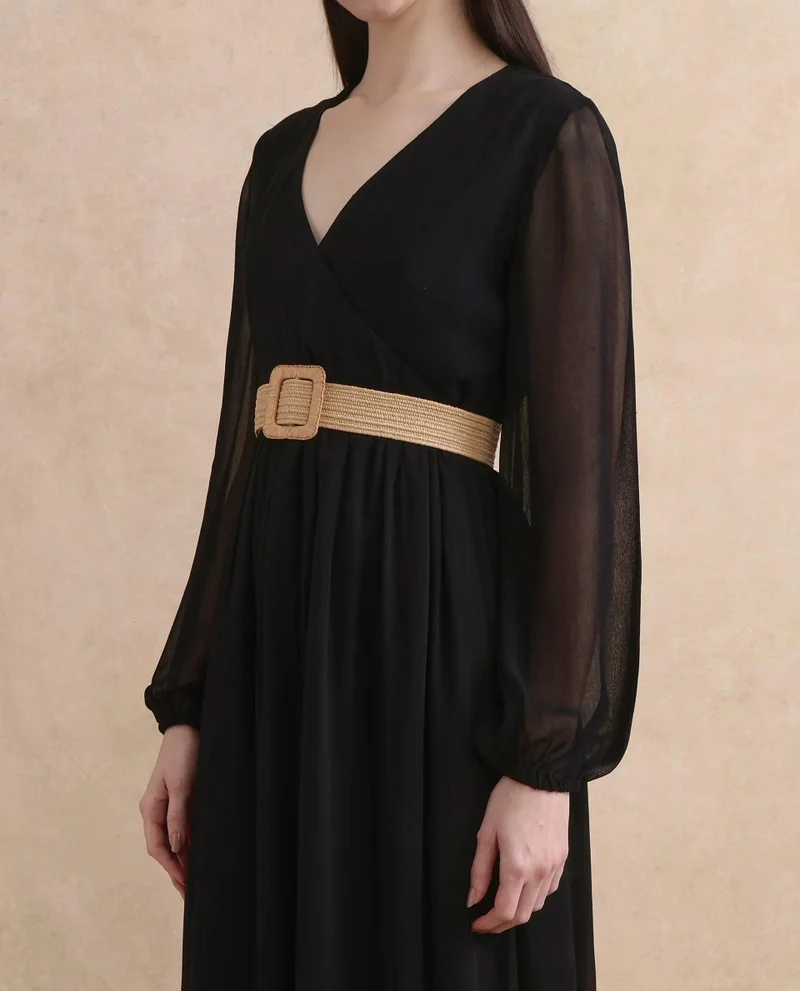 Rareism Women's Plain Flared Maxi Dress