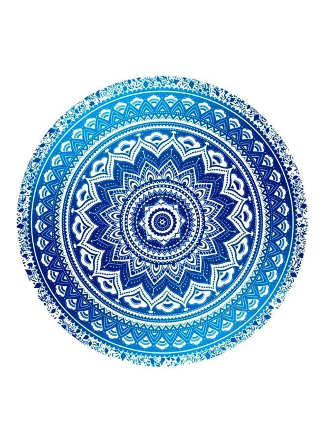 NIBEMINENT European Style Printed Beach Towel Blue/White - Image 1