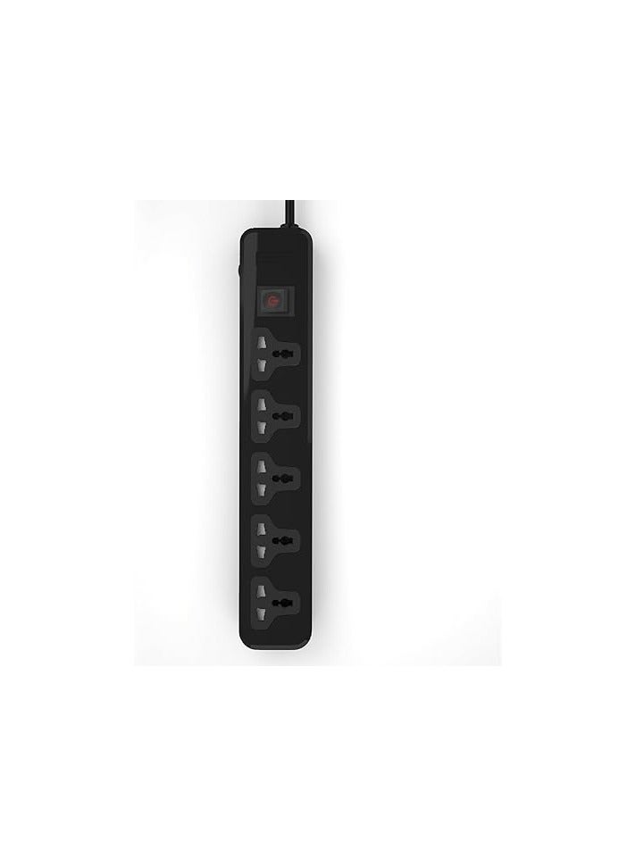 مشترك كهرباء بـ5 منافذ شاملة مع مفتاح من اي لوك (لون أسود) - Image 2