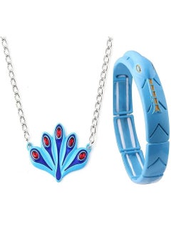 Anime Peacock Necklace and Snake Bracelet Set, Stylish Anime Peripheral Jewelry Necklace and Bracelet Set, Ideal Movie and Game Themed Gift for Girls