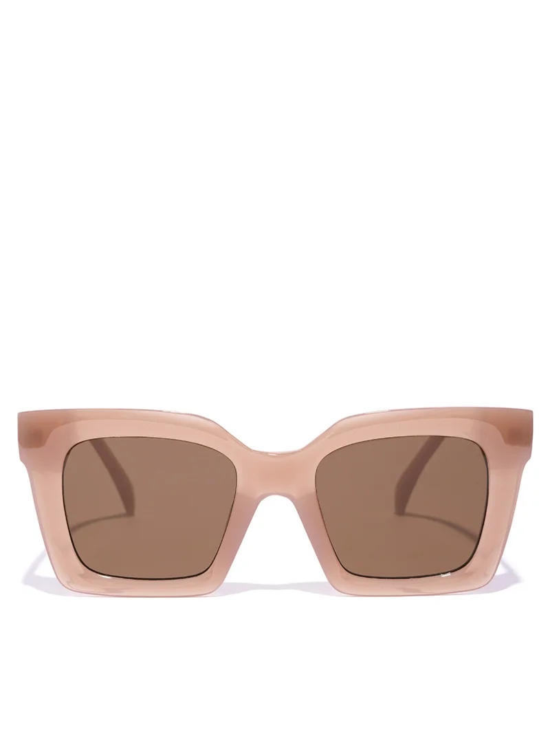 بلاك أوت TESSERA Women Pink Sunglasses - Frame Material: Thermoplastic Rubber (TR90)- Frame Color: Pink-Lens Color: Brown  - Full Rim