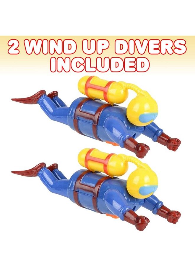 ArtCreativity Wind Up Scuba Diver Toys For Kids Set Of 2 Swimming Water Toys Fun Bathtub Toys For Kids Underwater Party Favors For Boys And Girls Unique Goodie Bag Fillers - Image 3