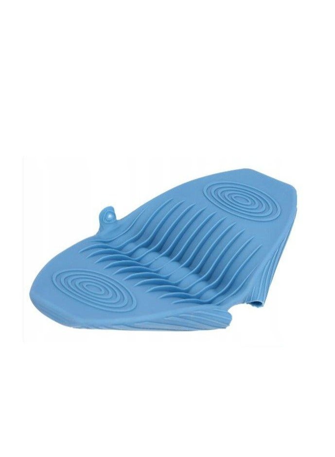 ماسك سيليكون مصمم بشكل شيك وأنيق، مقاوم للانزلاق، لحمل الصواني والأواني بكل سهولة، حجم كبير، لا غنى عنه في المطبخ ازرق D - Image 4