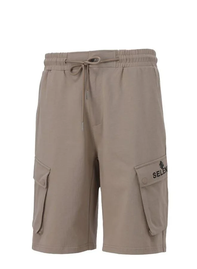 Selene Men Cotton Cargo Shorts with Drawstring