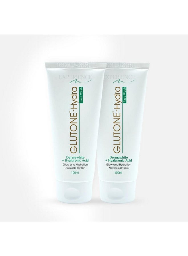 GLUTONE -Hydra Face Wash | 1% Hyaluronic Acid & Dermawhite | Hydrating & Brightening Cleanser | For Dry Skin | 100Ml (Pack Of 2) - Image 1