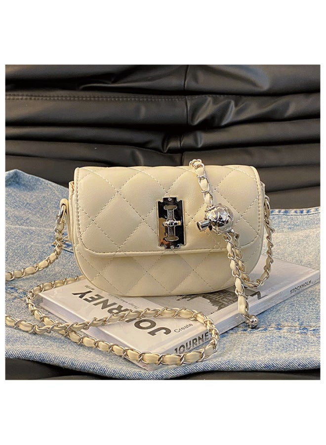 Rhombus Embroidery Thread Small Square Bag Super Popular Chain Women's Bag Exquisite All-match Shoulder Bag Niche Design - Image 1