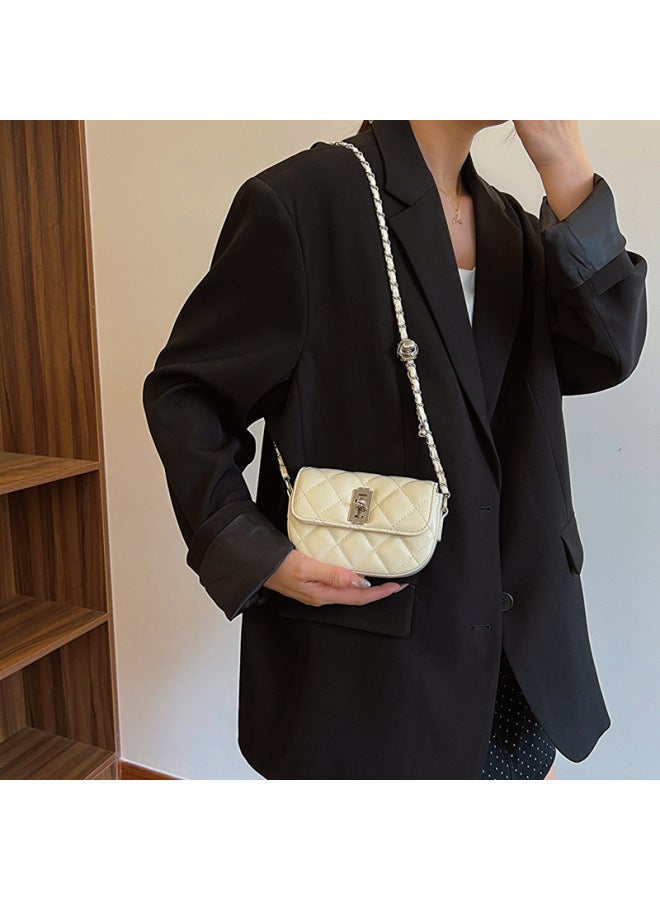 Rhombus Embroidery Thread Small Square Bag Super Popular Chain Women's Bag Exquisite All-match Shoulder Bag Niche Design - Image 3