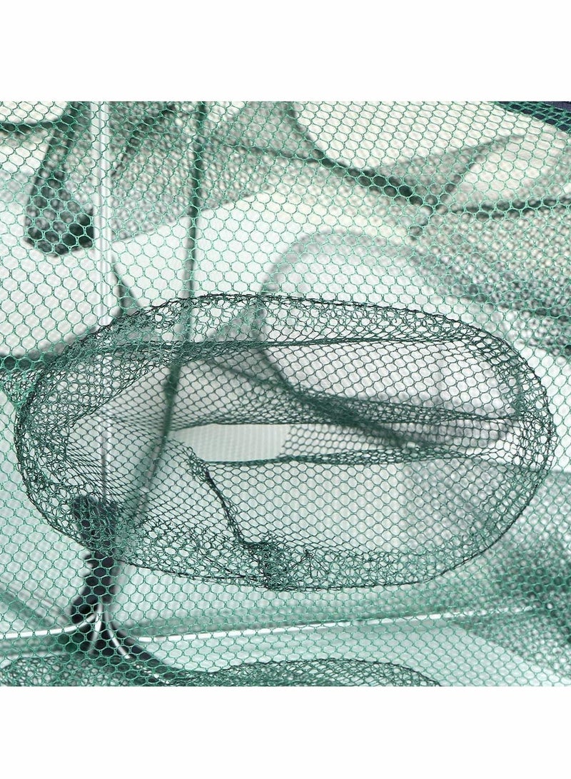 SOLARAE Holes Automatic Fishing Net Shrimp Cage Nylon Foldable Crab Fish Trap Cast Fishing Net Automatic Retractable Fishing Shrimp Net Large Zipper Crab Fish Trap(12 Holes) - Image 5