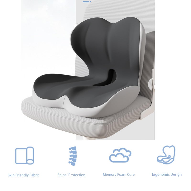 StarAneer Seat Cushion Premium Ergonomic Memory Foam Car & Office Chair Seat Cushion - Orthopedic Lumbar Support for Back Pain Relief, Non-Slip Design for Car, Truck, Home Chair & Office Seat - Image 4