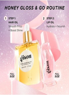 Gisou GISOU Honey Gloss Duo Set 28ml, Nourishing Hair & Lip Care  - Image 2