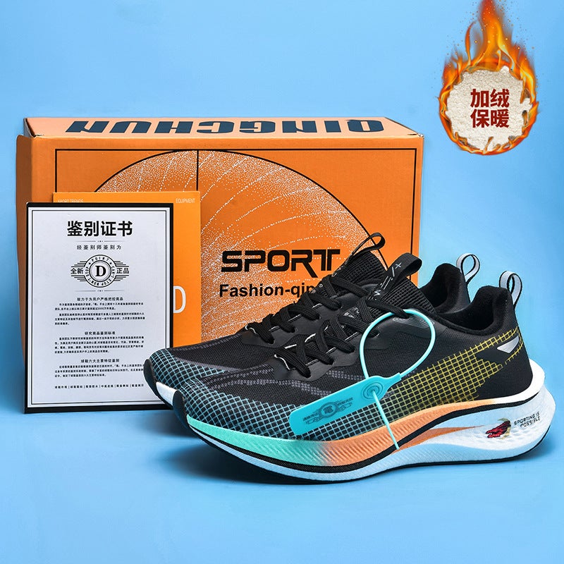 Autumn and Winter Red Rabbit 7pro Carbon Plate Racing Running Shoes Warm Shock Absorbing Children's Student sneaker fleece-lined Soft Bottom 6 - Image 1