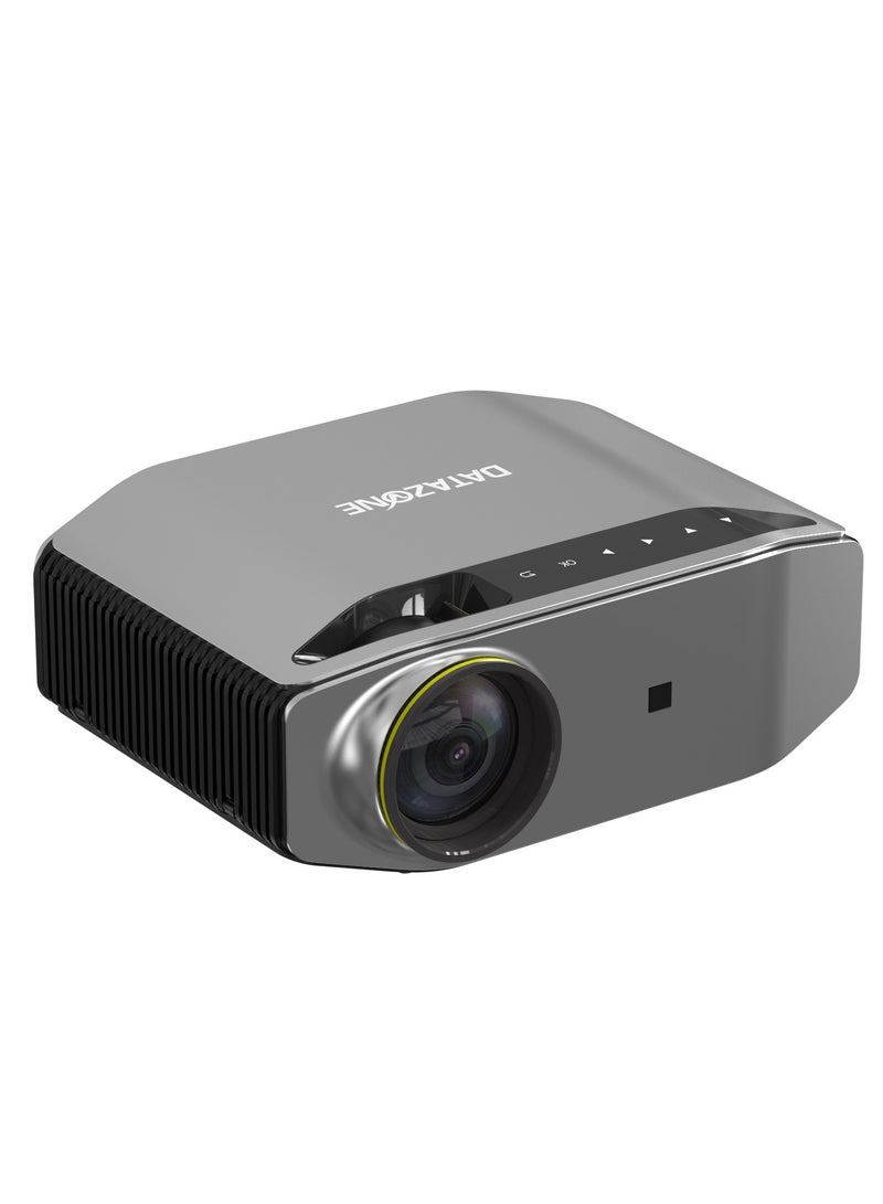 داتا زون جهاز عرض بروجيكتور بدقة 1080P للاستخدام المنزلي والمكتبي - شاشة حتى 200 بوصة - صوت ستيريو مدمج - منافذ HDMI وUSB وVGA - Image 1