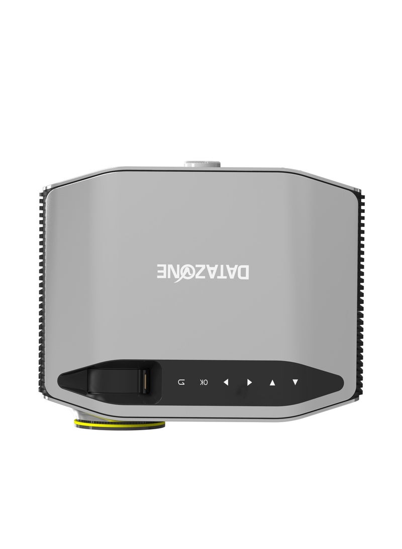 داتا زون جهاز عرض بروجيكتور بدقة 1080P للاستخدام المنزلي والمكتبي - شاشة حتى 200 بوصة - صوت ستيريو مدمج - منافذ HDMI وUSB وVGA - Image 4