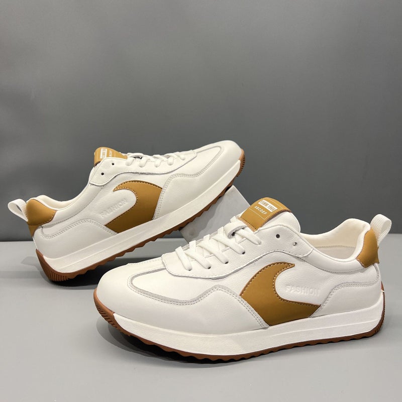 Autumn Fashion All-Match Forrest Gump Shoes Fashion Men'S Genuine Leather Casual White Shoes Color Matching Board Shoes For Boys - Image 4