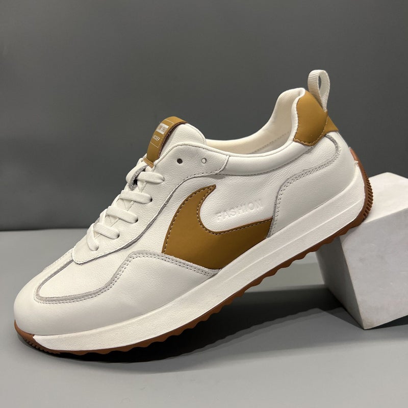 Autumn Fashion All-Match Forrest Gump Shoes Fashion Men'S Genuine Leather Casual White Shoes Color Matching Board Shoes For Boys - Image 2