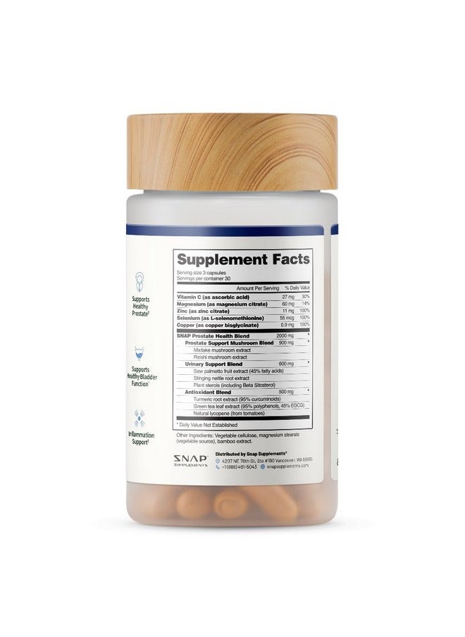 SNAP SUPPLEMENTS Snap Supplements Prostate Health Support Supplement, Saw Palmetto for Men Plus Stinging Nettle Root, Magnesium Citrate, Zinc and Plant Sterols, Supports Male Urinary Tract Health, 90 Capsules  - Image 5