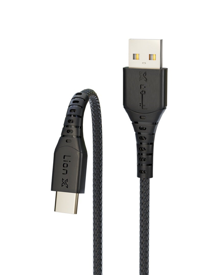 ليون اكس كيبل ليون إكس USB-C قماش بطول 1 متر - كابل شحن ونقل بيانات بجودة سعودية معتمدة، تصميم متين وأنيق، متوافق مع iPhone 15 و16، iPad، التابلت، وأجهزة Android Type-C - Image 3