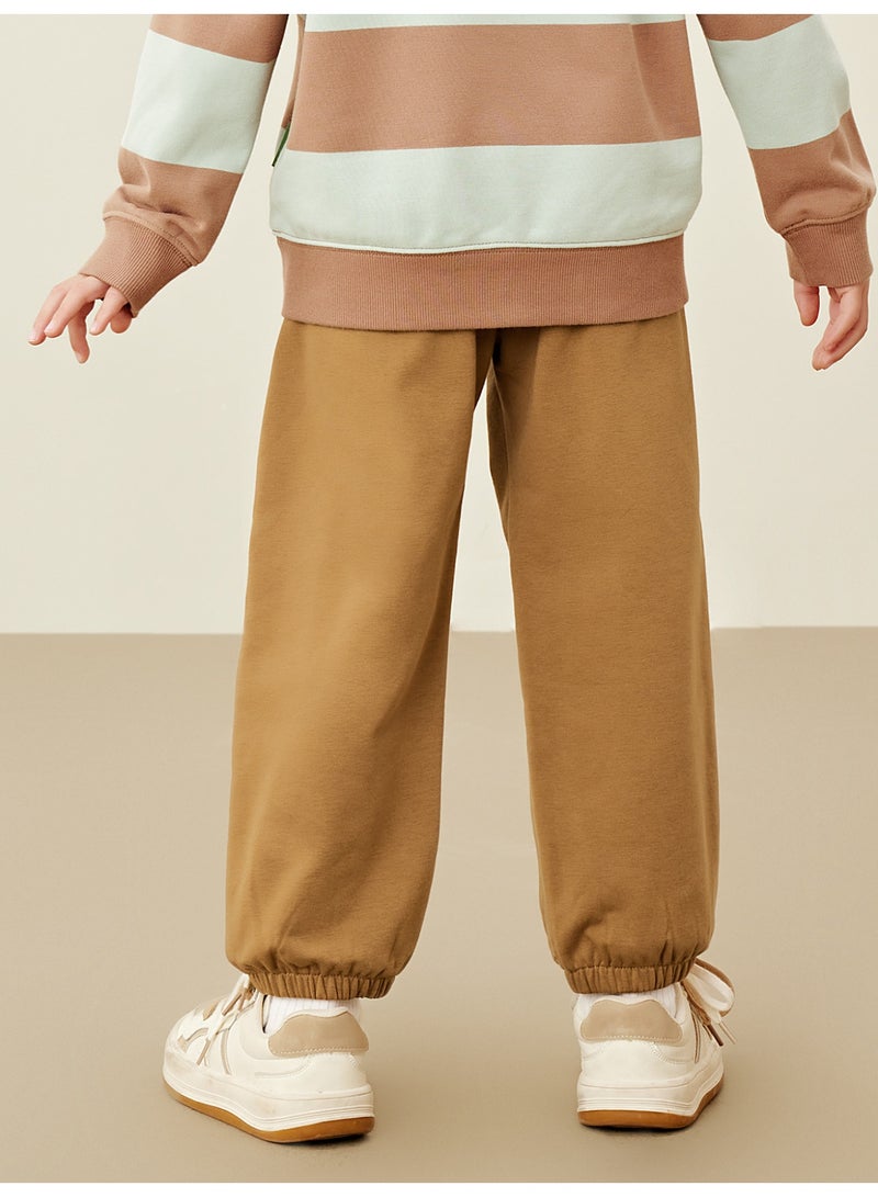 ميني بالا بنطال رياضي ناعم ممتاز للأطفال للجنسين بخصر مطاطي مع تطريز على شكل قلب، مريح، عصري، خفيف الوزن، ملائم بشكل مريح، مثالي للعب وبنطال الأطفال اليومي غير الرسمي - Image 3