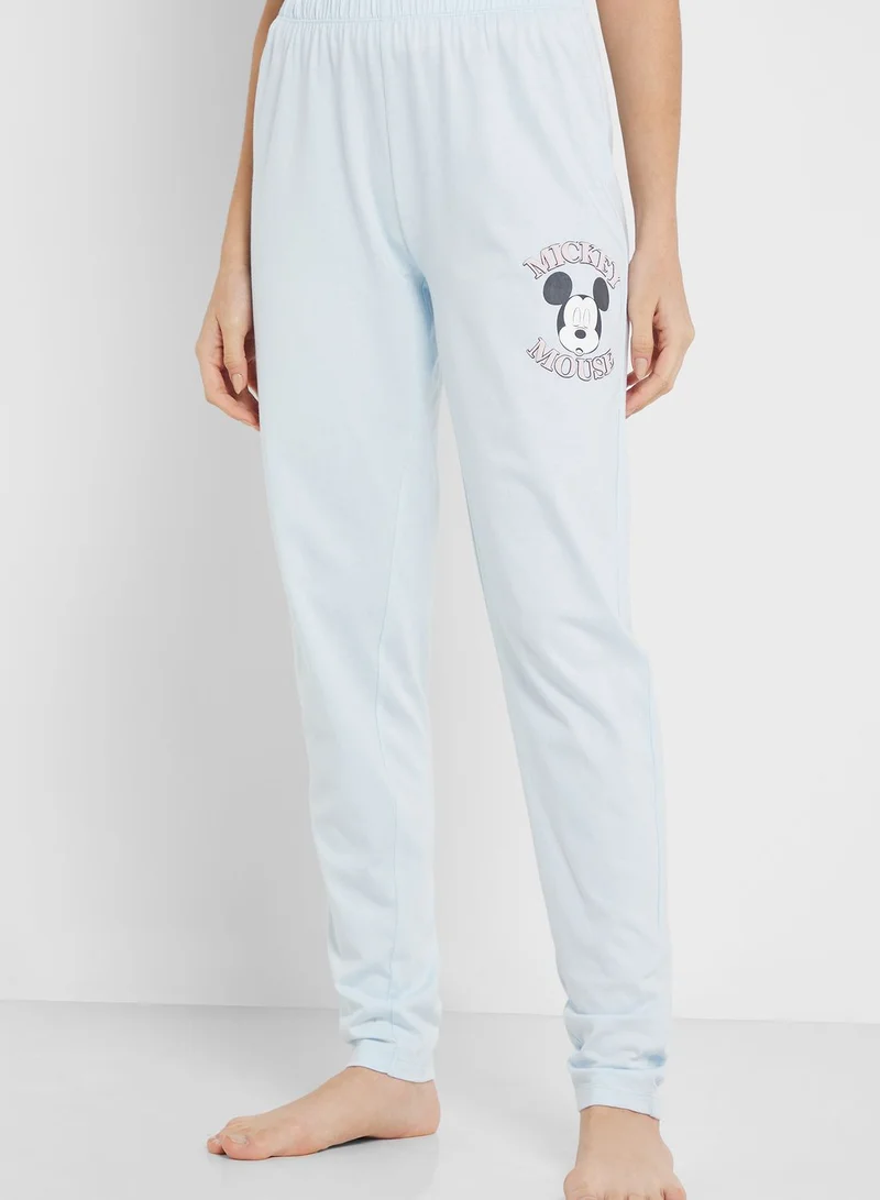Disney Crew Neck Graphic T-Shirt & Pyjama Set