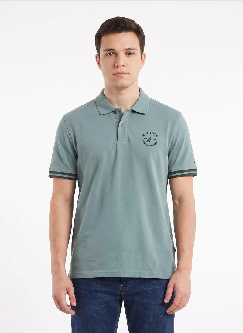 Nautica Men's Polo Regular Fit Short Sleeve Premium Essentials Cotton Polo - ScamBlue